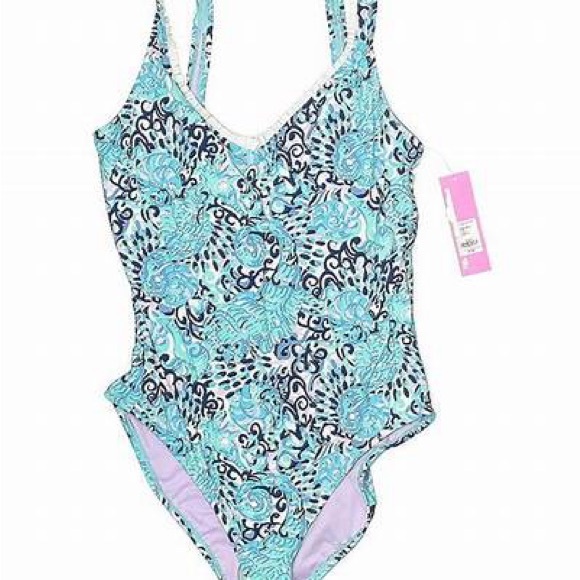 Lilly Pulitzer Azara one piece bathing suit. Complimentary Swimsuit. Size 10 - Picture 5 of 5